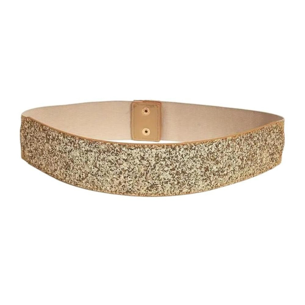 (gold) Solid Color Rhinestone Waist Belt Sparkle Party Belts High Quality Dress Belt  for Women