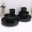 (Black, 18pcs/set for 6 people) Tableware Set, Tableware Set for Kitchen Dining Room, Modern Home Containers, Kitchen Kitchenware Supplies, Dinnerware Sets, Porcelain Dinnerware Set 5