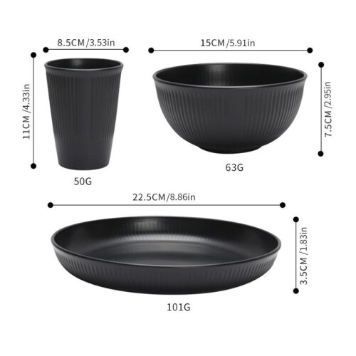 (Black, 18pcs/set for 6 people) Tableware Set, Tableware Set for Kitchen Dining Room, Modern Home Containers, Kitchen Kitchenware Supplies, Dinnerware Sets, Porcelain Dinnerware Set 1