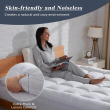 (Double) Extra Thick Mattress Topper 10cm/4 Inch Bounce Back Protectors 1200GSM Soft & Fluffy Pad Cover - All UK Sizes Single Double King Super King