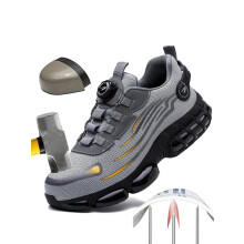 (Gray, CN45) Men's Lightweight Work Shoes, Fashionable Sports Anti Puncture and Anti Smash Safety Shoes for Men, Steel Toe Trainers for Men, Summer Shoes 2025