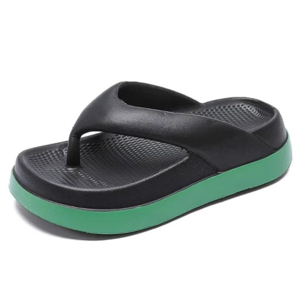 (black, 35-36) Woman Flip Flops Popular Design Shoes Trend Casual Platform Sandals Non-slip Outdoor Slippers Unique Features Flat Sandals