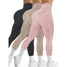 (Multicolor3, M) Women's High Waist Sports Tummy Control Leggings,Casual Comfy Breathable Seamless Top-stitching Skinny Pants for Yoga Gym Workout RunningTight Legging