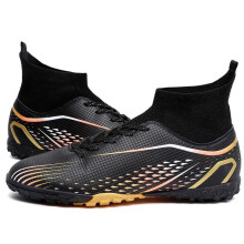 (zwart, 38) 33-46 Heren High-top Sock Mouth Voetbalschoenen Tf Broken Nails Jeugd Sportschoenen Voetbal
