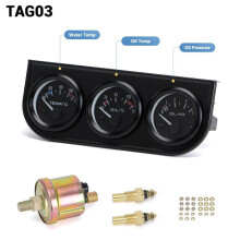 (TAG03) 52 mm elektrische drievoudige kit (voltmeter + olietemperatuurmeter + oliedrukmeter) sensor
