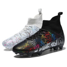 (schwarz, weiß, 41) Herren Hip-Top Fußballschuhe Damen Kinder Kunstrasen Ag Student Fußball Trainingsschuhe