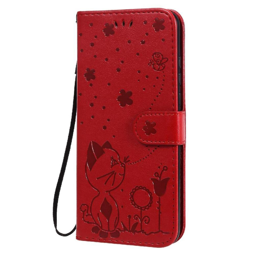Photos - Case  Flip  for Huawei P30 Lite Slim Fit Durable Lightweight with Card Slot Design Premium Pu Leather Material Cover(Red)