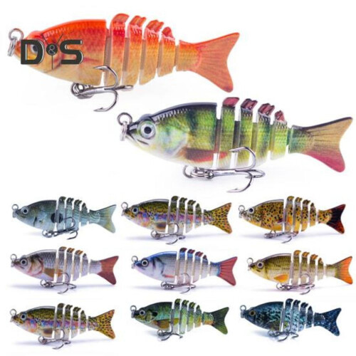 (4) 5 cm/2,5 g Mehrgelenk-Angelköder mit Haken, langsam sinkend, 6-teiliger Swimbait, bionischer Hartköder, 2