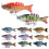(2) 5 cm/2,5 g Mehrgelenk-Angelköder mit Haken, langsam sinkend, 6-teiliger Swimbait, bionischer Hartköder, 3