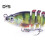 (2) 5 cm/2,5 g Mehrgelenk-Angelköder mit Haken, langsam sinkend, 6-teiliger Swimbait, bionischer Hartköder, 5