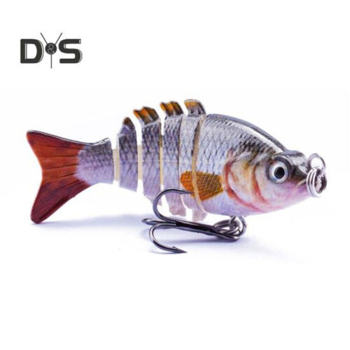 (2) 5 cm/2,5 g Mehrgelenk-Angelköder mit Haken, langsam sinkend, 6-teiliger Swimbait, bionischer Hartköder, 1