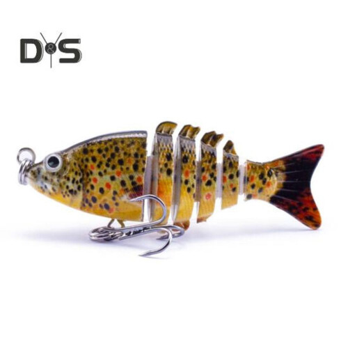 (3) 5 cm/2,5 g Mehrgelenk-Angelköder mit Haken, langsam sinkend, 6-teiliger Swimbait, bionischer Hartköder,