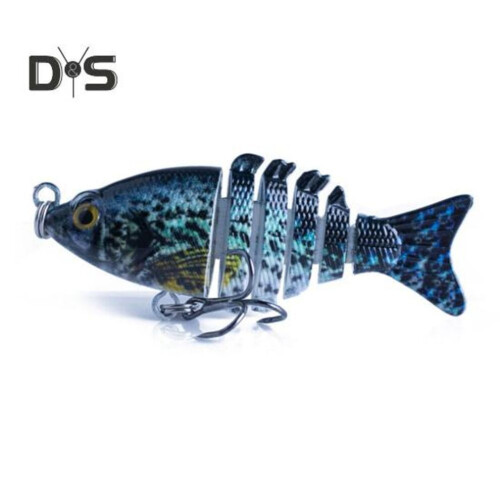 (9) 5 cm/2,5 g Mehrgelenk-Angelköder mit Haken, langsam sinkend, 6-teiliger Swimbait, bionischer Hartköder,