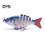 (5) 5 cm/2,5 g Mehrgelenk-Angelköder mit Haken, langsam sinkend, 6-teiliger Swimbait, bionischer Hartköder, 1