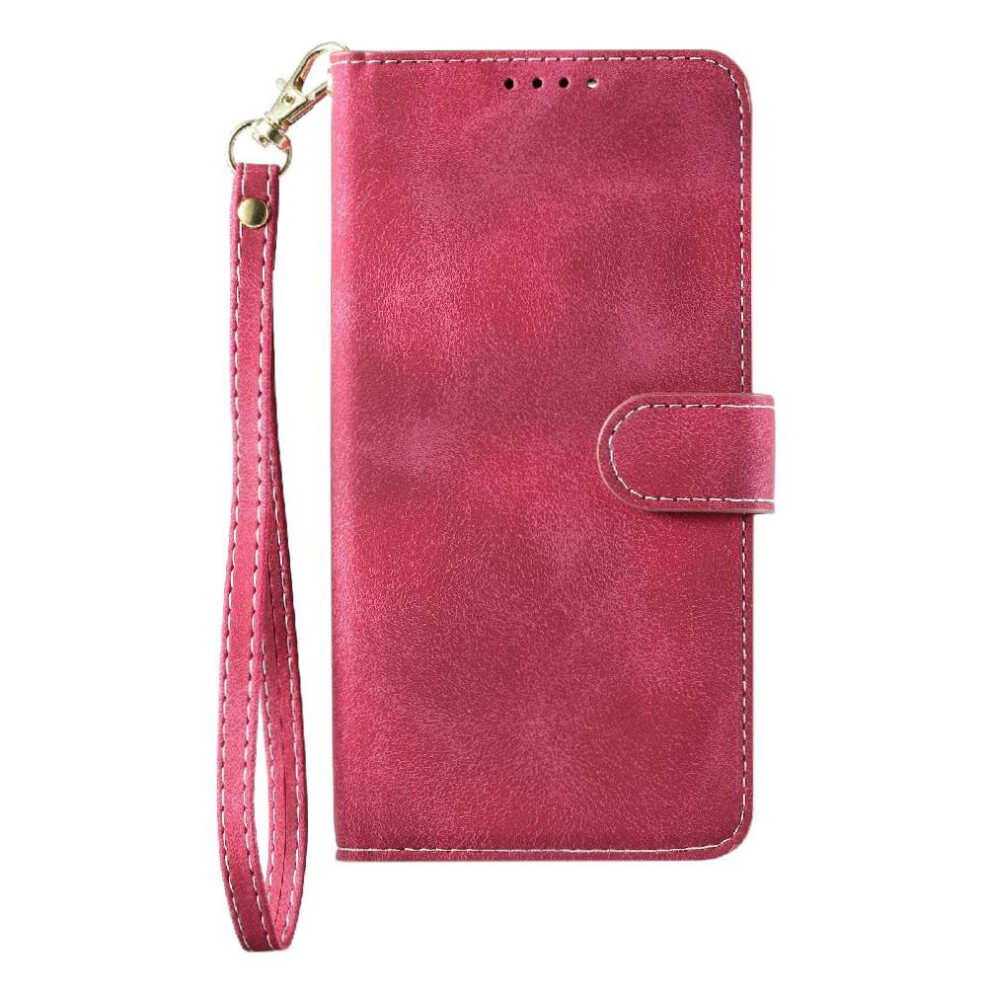(Red) Flip Case For Huawei P30 Lite Pu Leather Magnetic Wrist Strap Kickstand Wallet Card Slots Red 764563527014