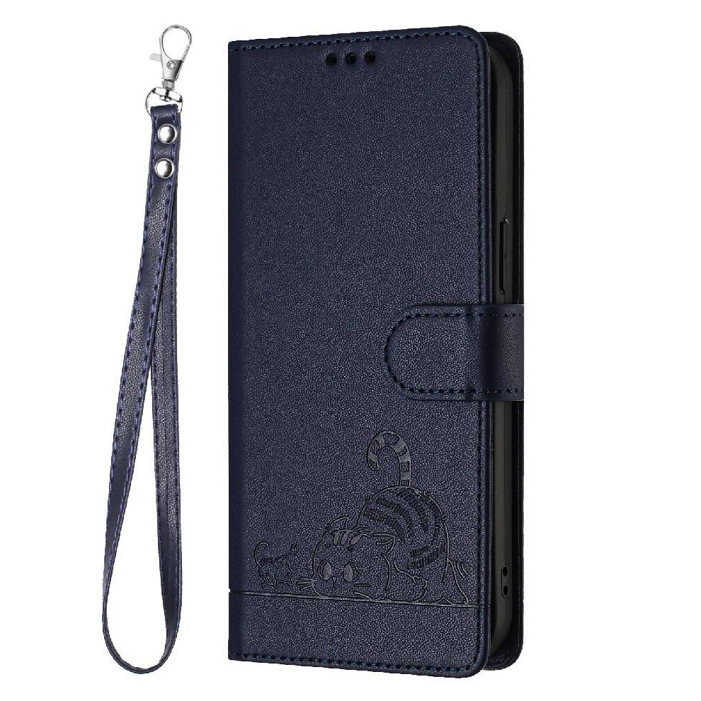 (Blue) Case For Huawei P30 Lite Card Slot Holder Kickstand Wallet Flip Cover Cat Rfid Blue 764563527182