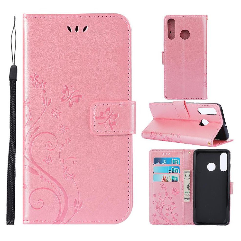 (Rose ) Filp Case For Huawei P30 Lite Kickstand Card Holder Wrist Strap Pu Leather Magnetic Closure Gold 764563528134