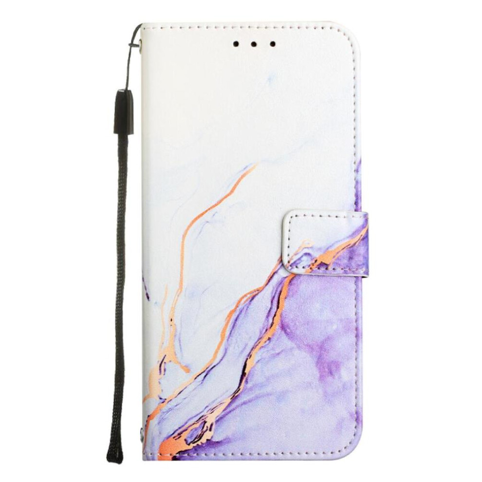 (Purple) Case For Huawei P30 Marble Pattern Kickstand Pu Leather Wallet Purple 764563528349