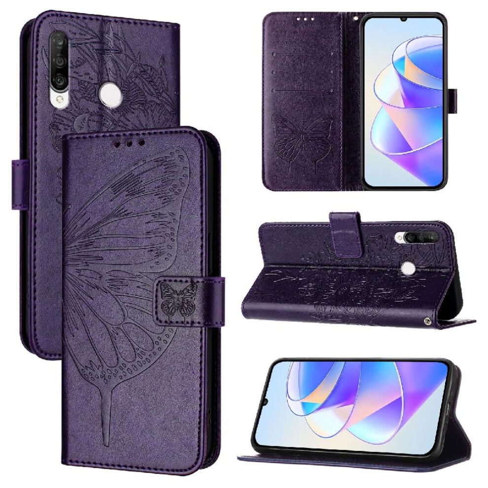 ( Violet) Case For Huawei P30 Lite Premium Leather Flip Cover Embossing Butterfly Magnetic Dark 764563528486