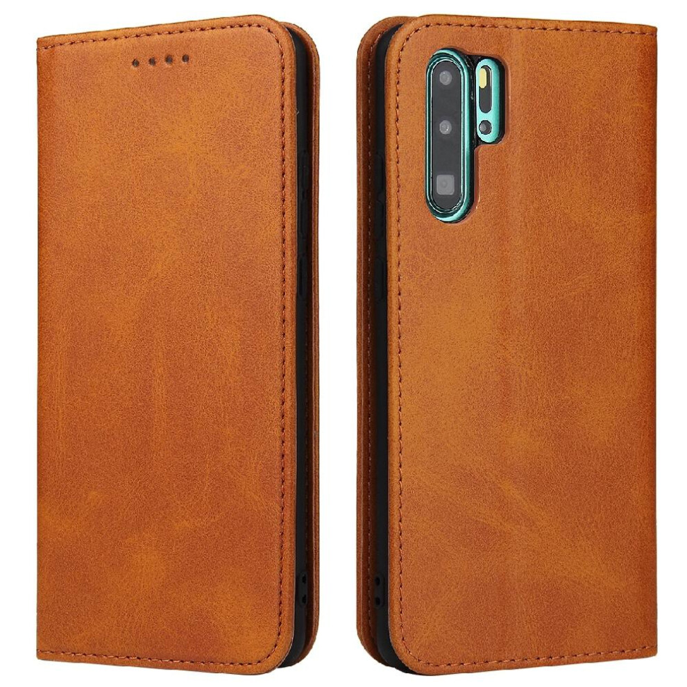 (Yellow) Case For Huawei P30 Lite Full Protection Card Insertion Leather Folio Flip Case With Card Holder Kickstand Yellow 764563528912