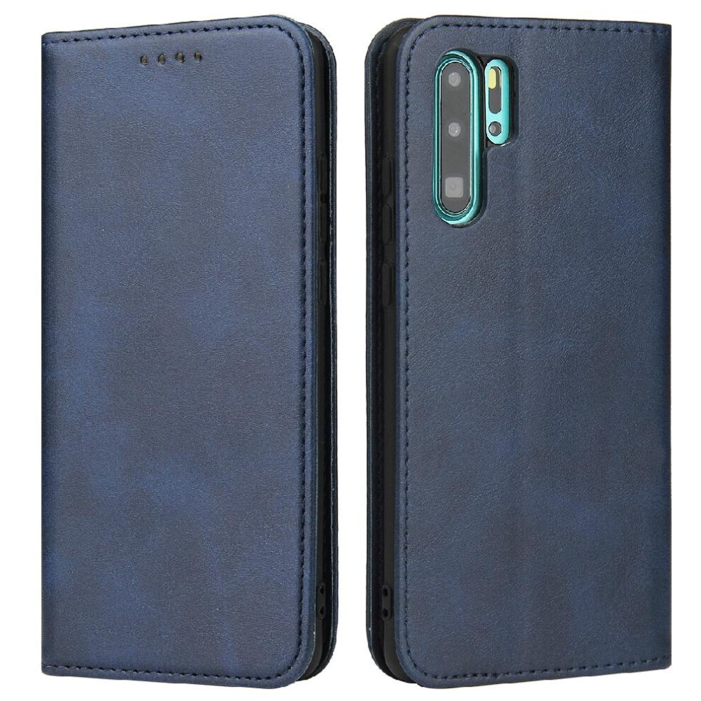 (Blue) Case For Huawei P30 Lite Full Protection Card Insertion Leather Folio Flip Case With Card Holder Kickstand Blue 764563528929