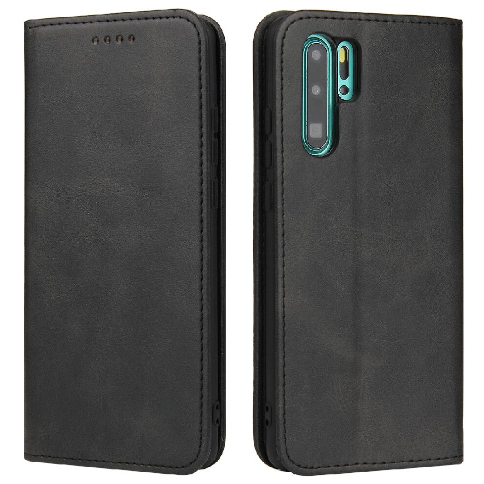 (Black) Case For Huawei P30 Lite Full Protection Card Insertion Leather Folio Flip Case With Card Holder Kickstand Black 764563528905