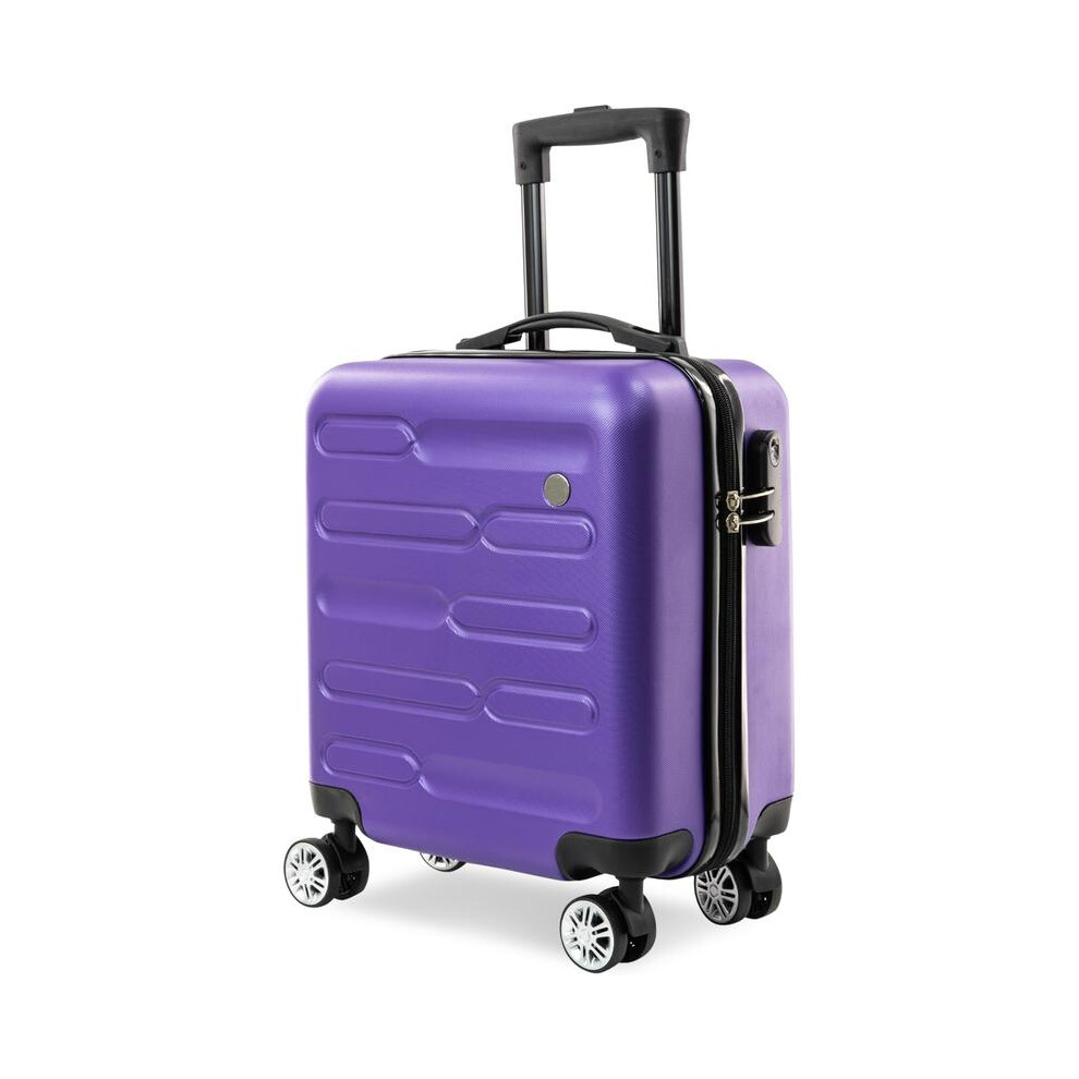(Purple) Tanness Cabin Suitcase, Easy Jet 45x36x20 Cabin Bag | Lightweight, Telescopic Handle, Hard Shell Small Carry on Suitcase with Wheels | Travel