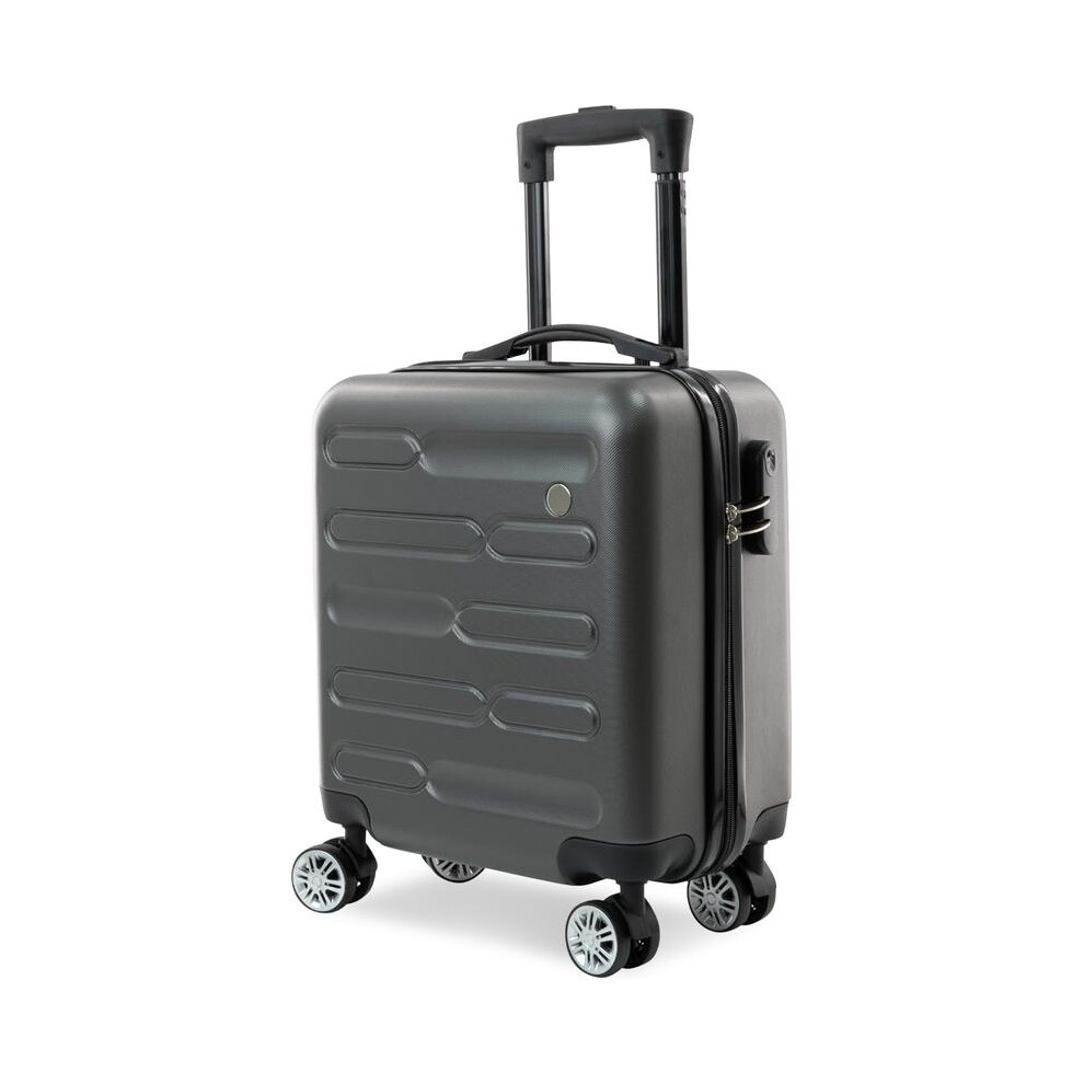 (Grey) Tanness Cabin Suitcase, Easy Jet 45x36x20 Cabin Bag | Lightweight, Telescopic Handle, Hard Shell Small Carry on Suitcase with Wheels | Travel L