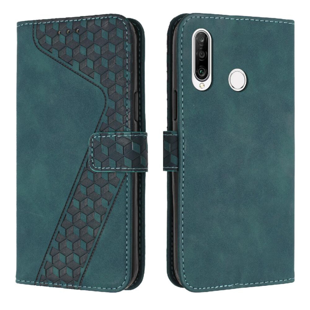 (Green) Phone Case For Huawei P30 Lite Flip Folio Kickstand Magnetic Card Slots Cover Wallet Green 764563529049