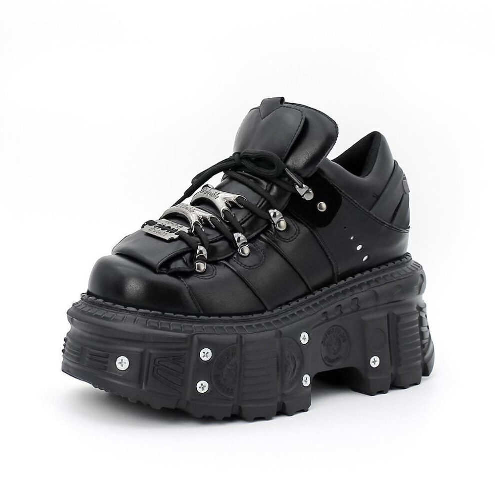 (black, 39) 2024 Autumn Retro High-Top Platform Dad Shoes for Men and Women