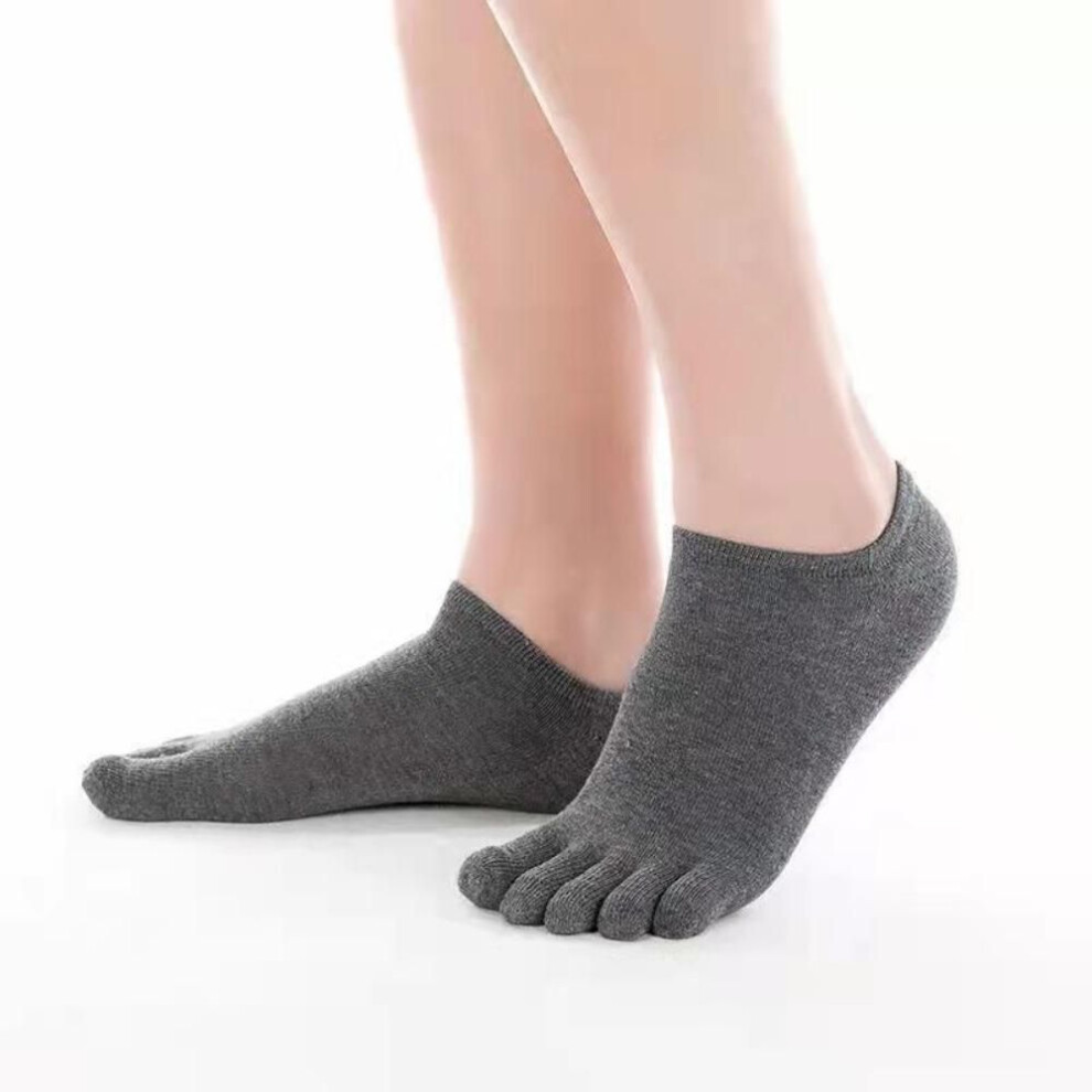 (dark gray) Cotton Sport Sock Breathable Boat Socks New Men's Five Toe Socks