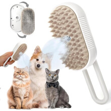 (White, 1 Count) Cat Spray Comb, 3-in-1 Cat Spray Cleaner, Silicone Massage Combing Brush, Pet Hair Clean Brush Comb, Suitable for Cats and Dogs