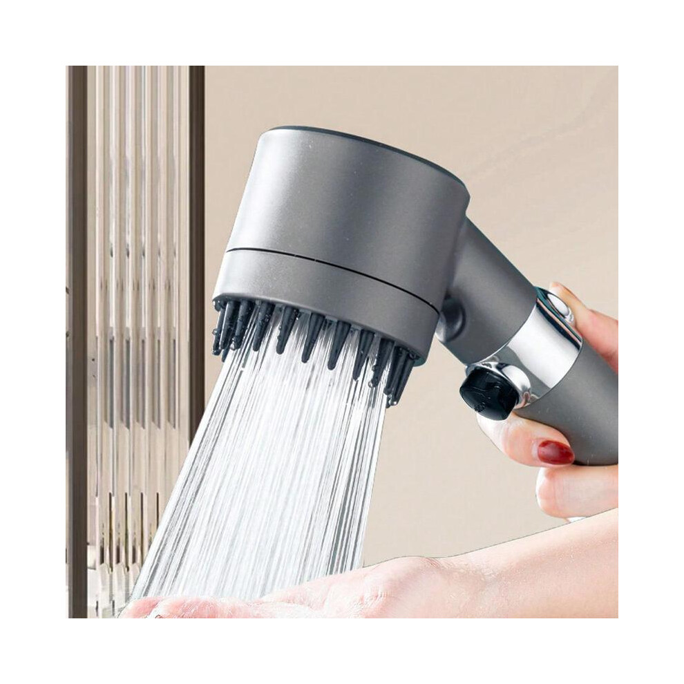 (Gray., 4Counts) 3 Modes Handheld Shower Head, Air Boost Strong Water Flow Handheld Shower Head, Everything Shower Products, Adjustable Shower Head, W 3233594865459
