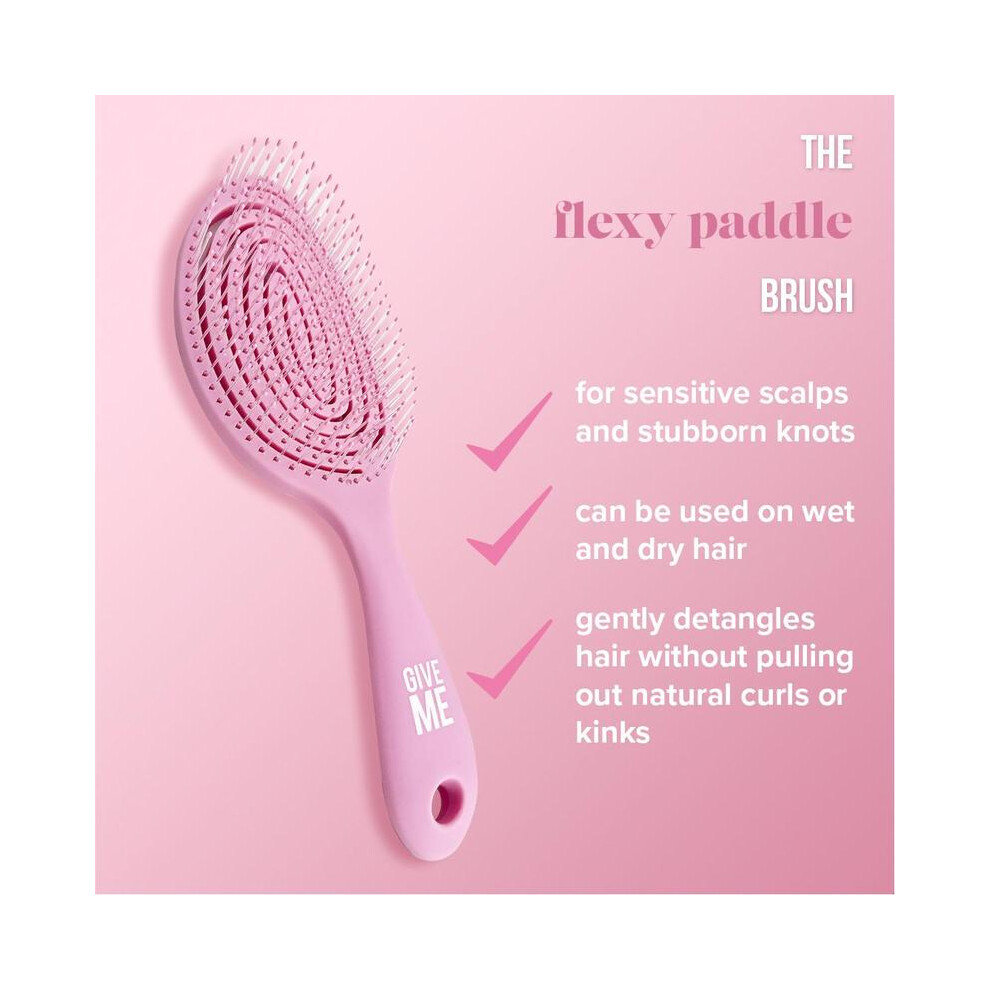 (The Flexi Paddle Brush) Give Me- The Hairbrush Collection | Heatless Hair Styling Haircare Tools