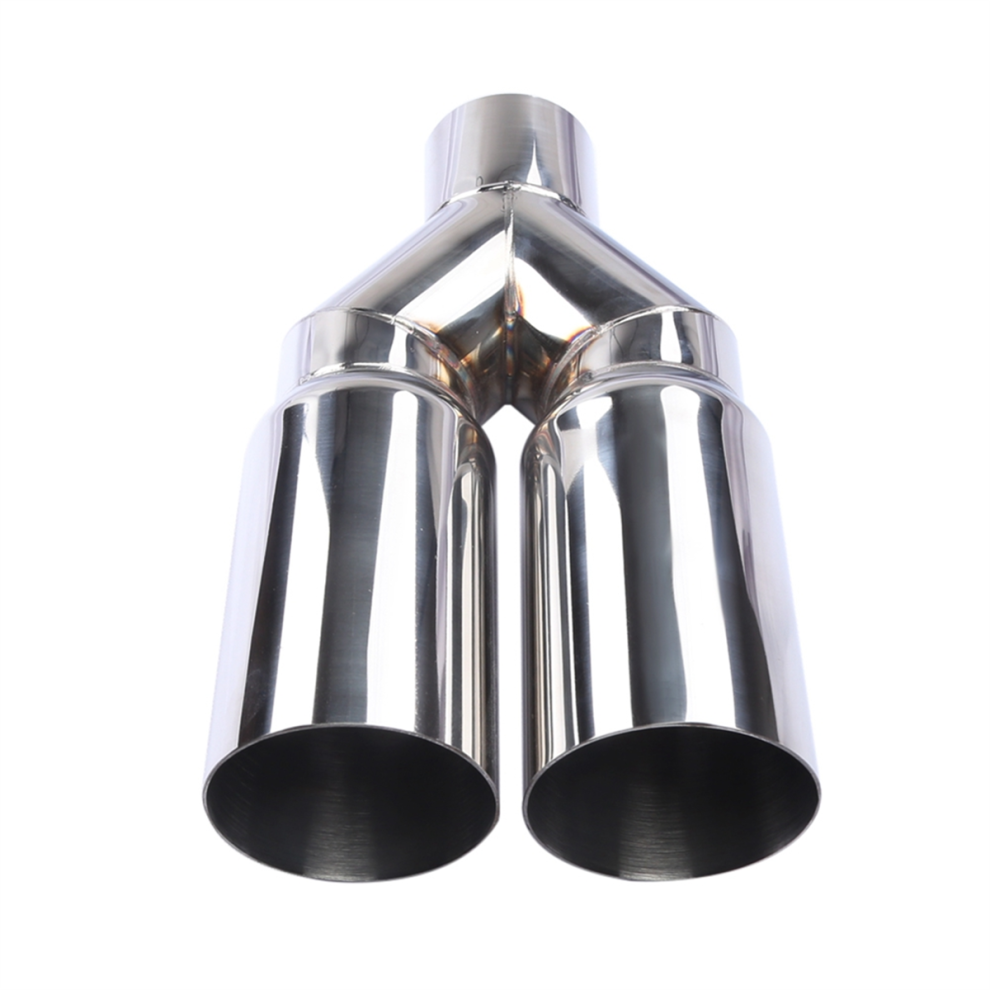 Universal 63Mm Inlet 76Mm Outlet Double Cylinder Stainless Steel Exhaust Tailpipe Muffler For Car System 4852966724904