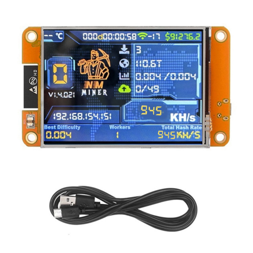 NMMiner NerdMiner 945KH/S Harshrate, tela inteligente de 2,8 polegadas, minerador de Bitcoin Crypto Solo Lottery atualizado