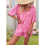 Printed Holiday Color Blocking Suit Rose Red XL 11