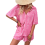 Printed Holiday Color Blocking Suit Rose Red XL 5