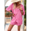 Printed Holiday Color Blocking Suit Rose Red S 10