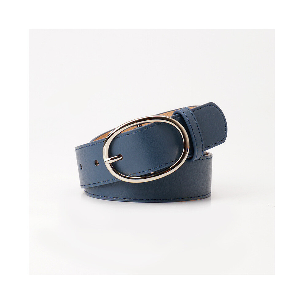 (Teal)Ceinture elliptique métal boucle aiguille taille pour femme bureau et style décontracté