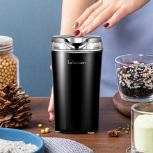 (Black, Doble Blades) Father's Day Gifts, 80g/2.8oz Electric Espresso Coffee Bean Grinder, Electric Food Processor Mixer, 200W Spice Herb Grinder with Brush & Coffee Spoon
