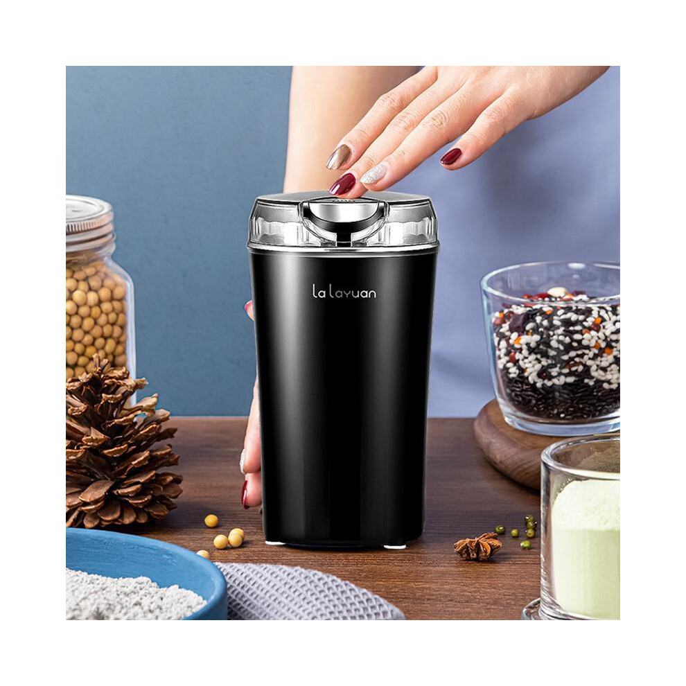 (, Doble Blades) Father's Day Gifts, 80G/2.8Oz Electric Espresso Coffee Bean Grinder, Electric Food Processor Mixer, 200W Spice Herb Grinder With Black