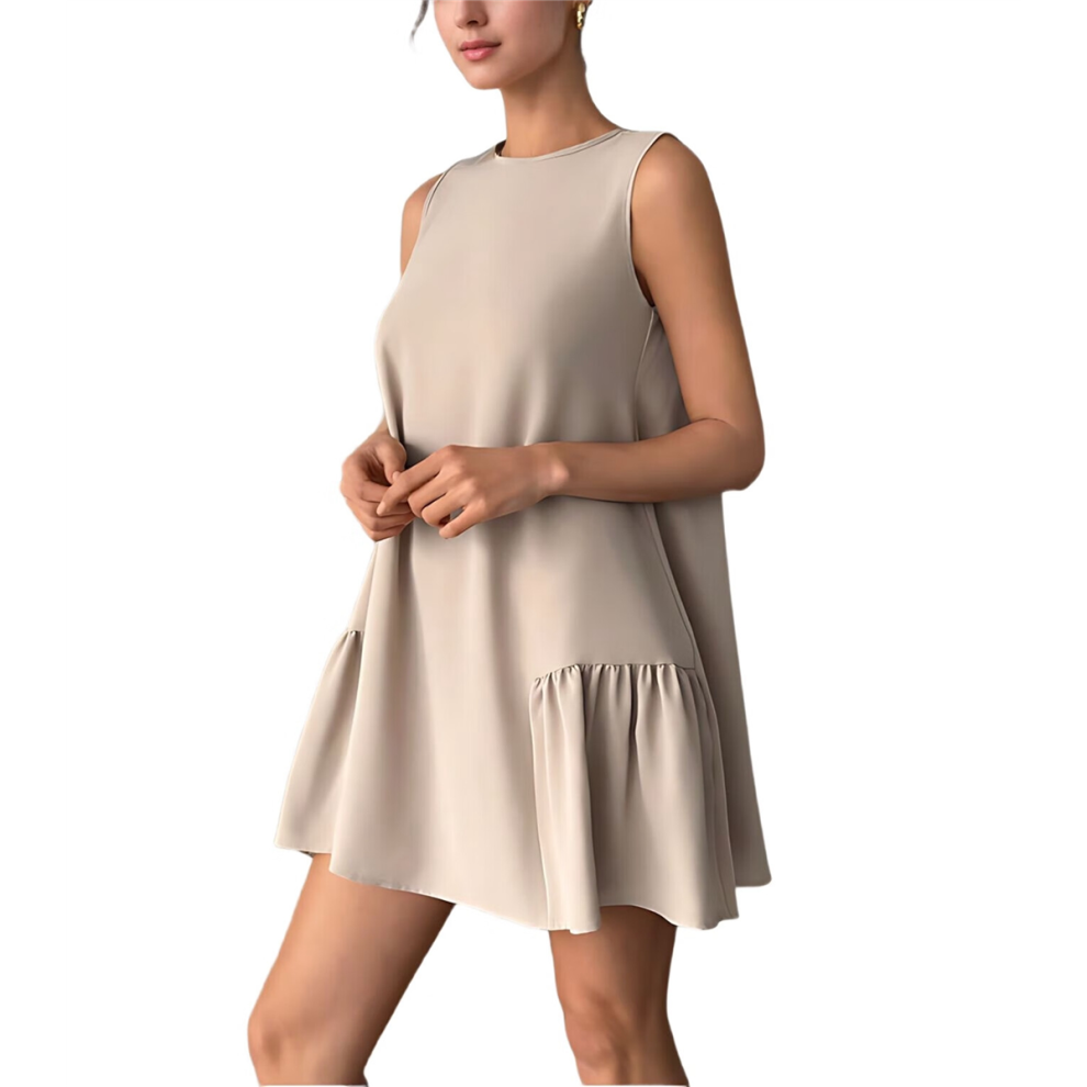 Einfarbiges, äRmelloses Westenkleid Mit Rundhalsausschnitt, Xxl-image