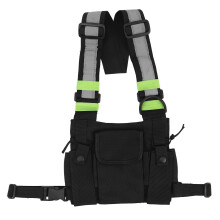 Rádios de bolso, rádio de peito, mochila frontal, colete, estojo de transporte para walkie talkie bidirecional UV-5R, preto e verde
