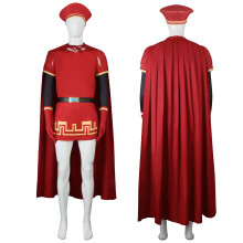 (1 set, L) Halloween Shrek Cosplay Costume 4D Lord Maximus Farquaad Outfit Satin Jacquard Polyester Game Theme Vintage Style