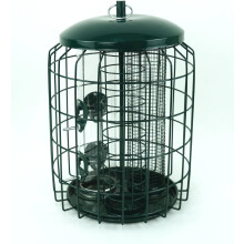 3-in-1 Squirrel Proof Bird Feeder Green Metal Hanging