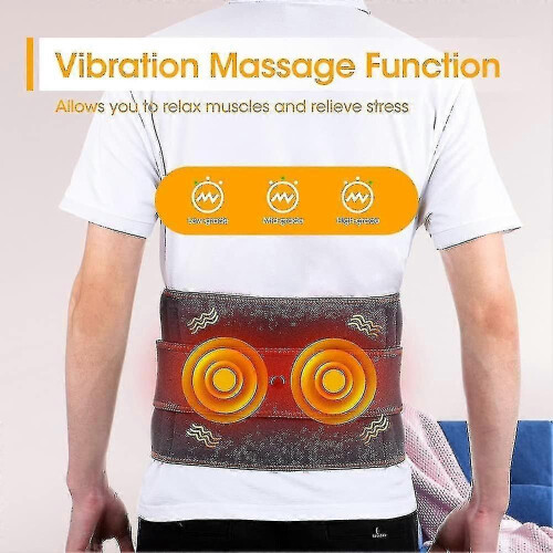Heated Back Brace With Vibration Massage, Electric Lower Back Heating Pad Massager 2