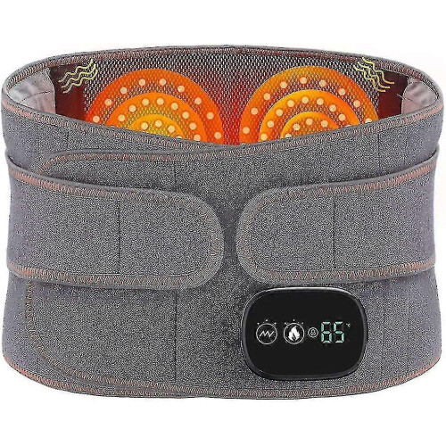 Heated Back Brace With Vibration Massage, Electric Lower Back Heating Pad Massager