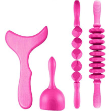 Wood Therapy Massage Tools 4 Piece Set | Hot Pink Tools | Kit, Wood Therapy