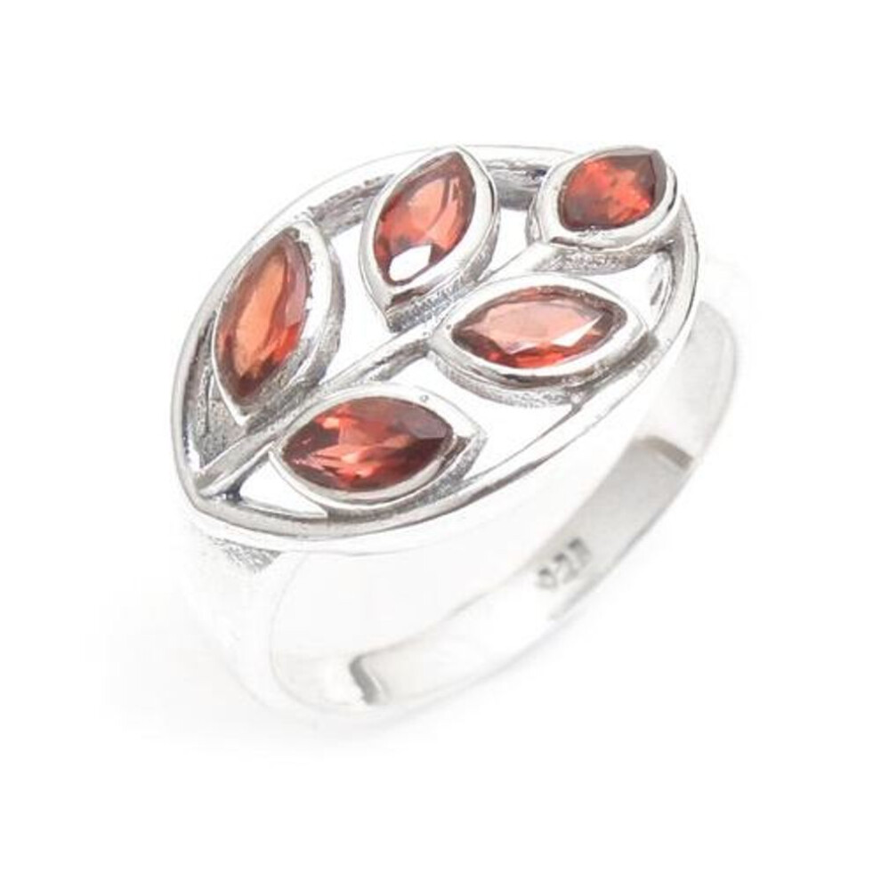 (red, 6.5) Gemstone Jewelry,Red Garnet Ring, Handmade Jewelry, Silver Ring, Gift For Mum